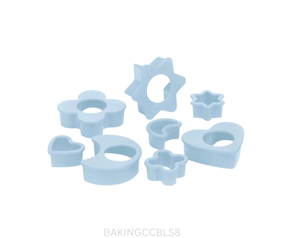 Tupperware Cookie Cutters - Pale Blue - Set of 8