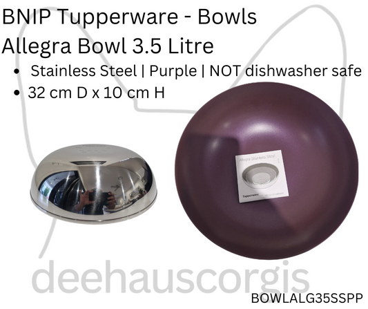 Allegra Bowl 3.5 Litre - Stainless Steel - Purple