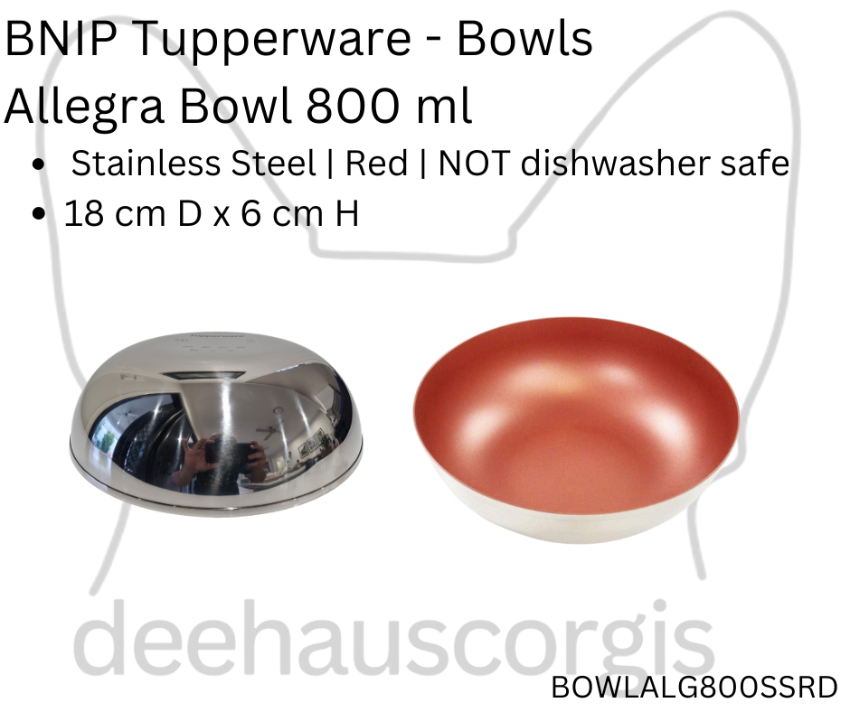 Allegra Bowl 800 ml - Stainless Steel - Red