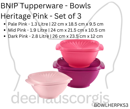 Bowl - Heritage Pink - Set of 3