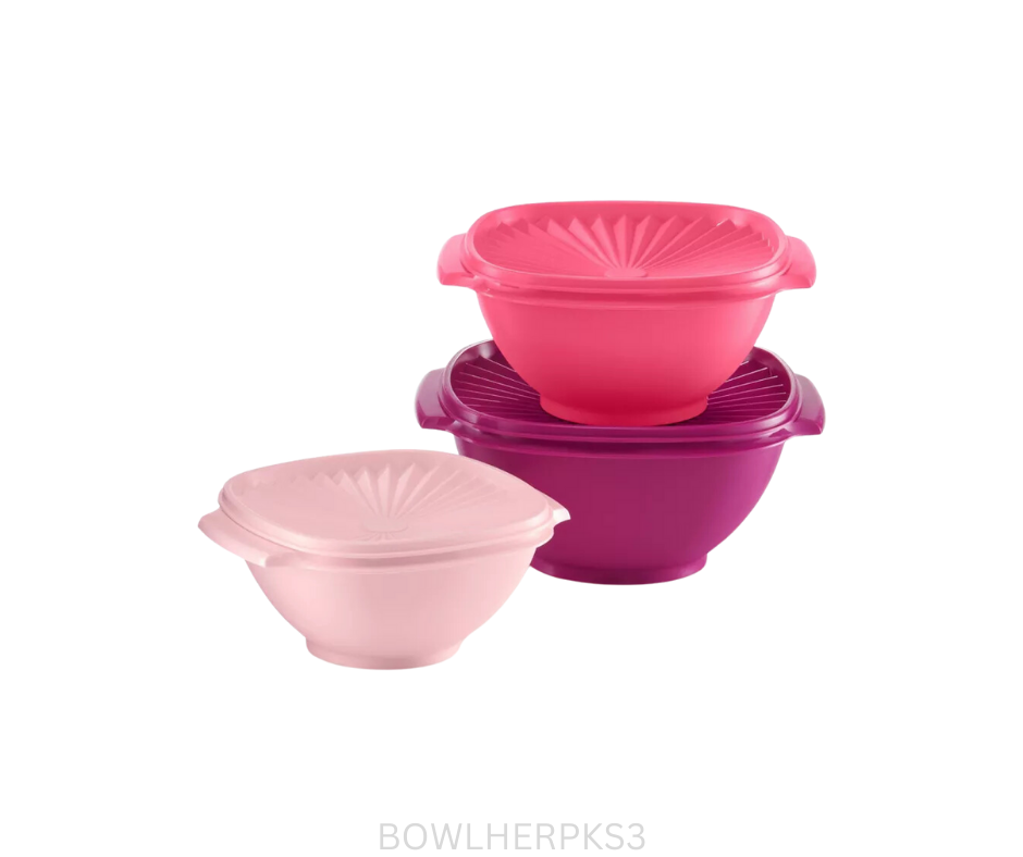 Tupperware Bowl - Heritage Pink - Set of 3