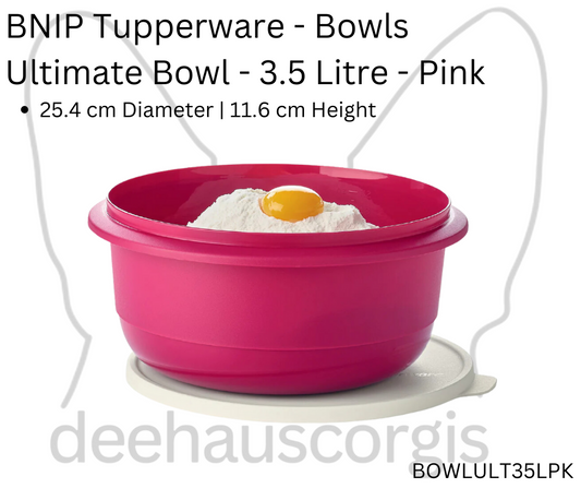 Bowl - Ultimate 3.5 Litre - Pink with White Seal