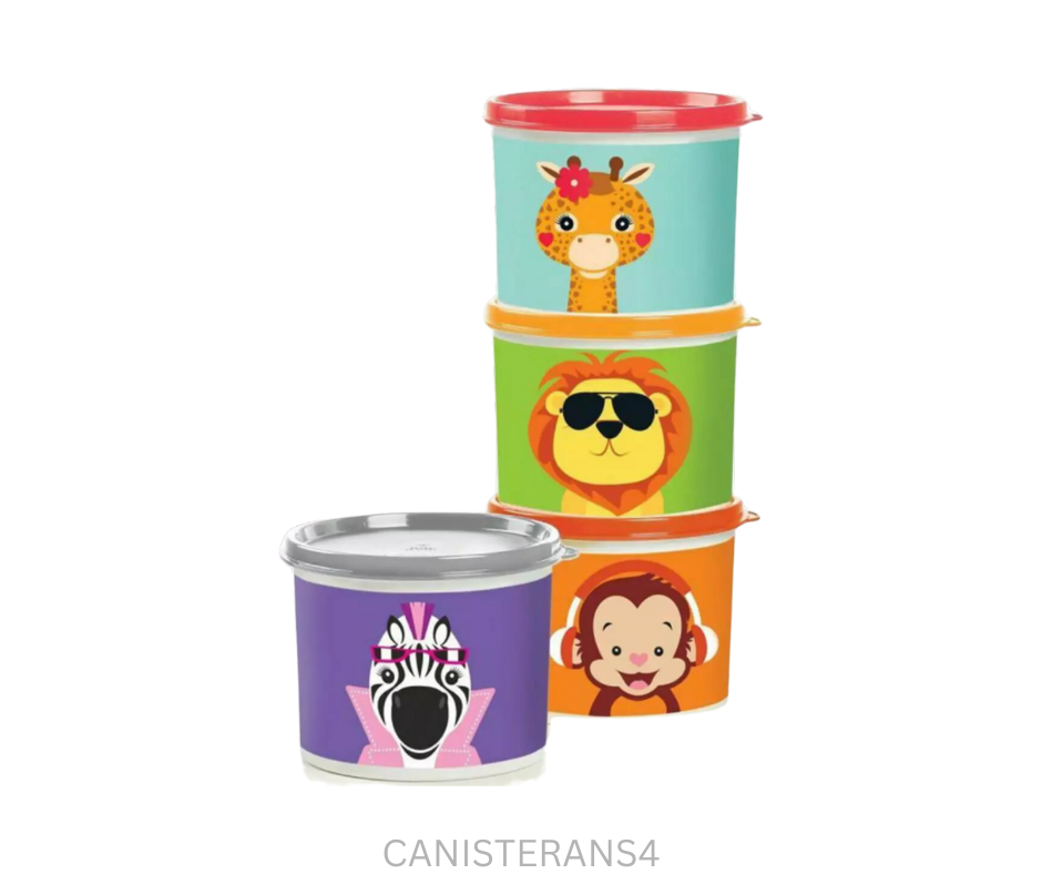 Tupperware Canister - Animals - Set of 4