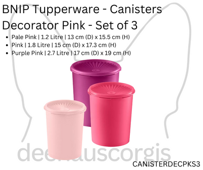 Canister - Decorator Pink - Set of 3