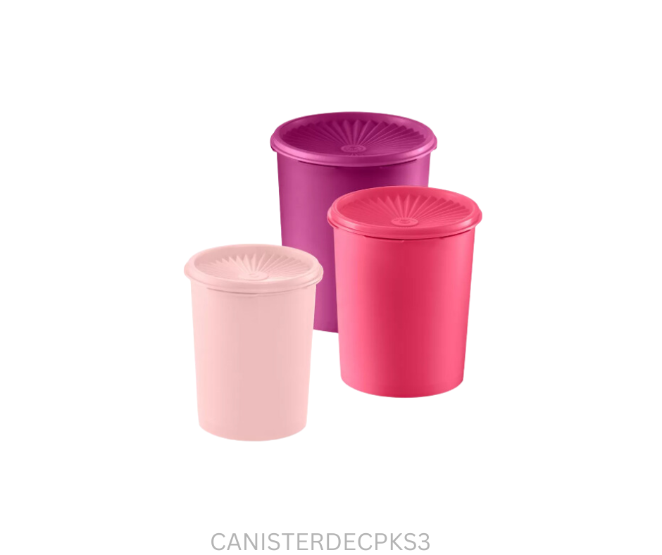Tupperware Canister - Decorator Pink - Set of 3