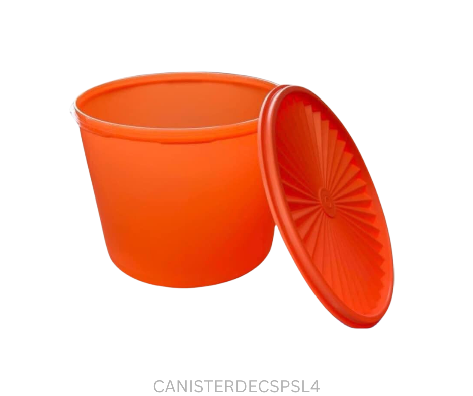 Tupperware Canister - Decorator Super Salmon - 4 Litre