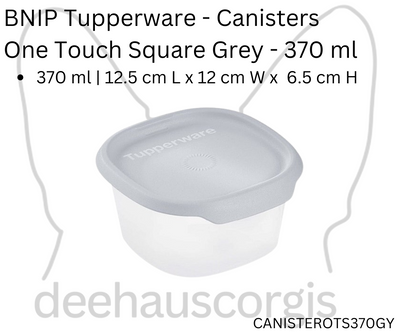 Canister - One Touch Square Grey 370ml