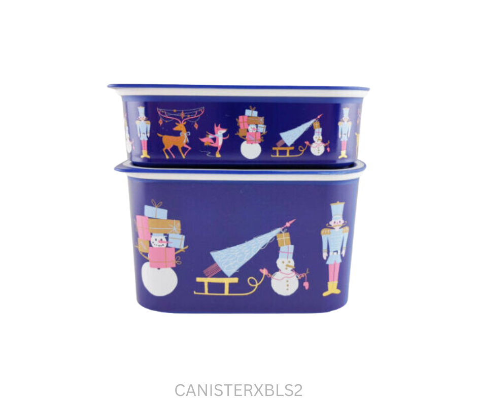 Tupperware Canister - Xmas - Navy Set of 2