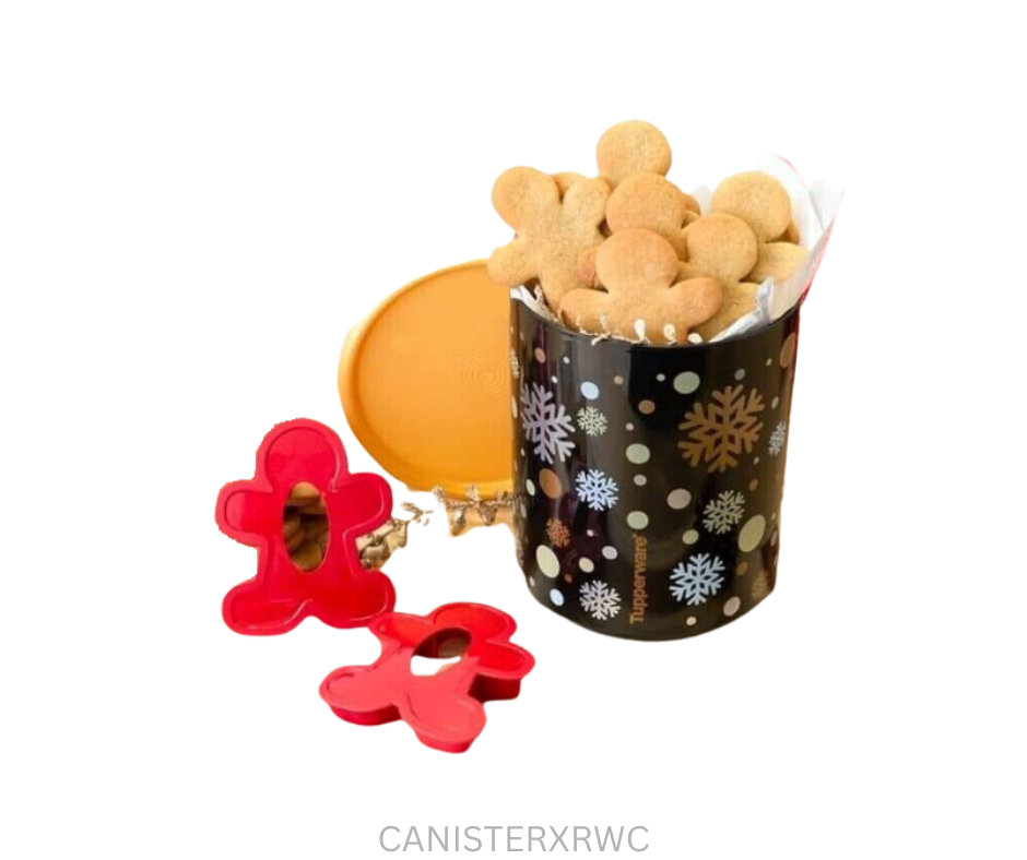Tupperware Canister - Xmas Round with Cutters