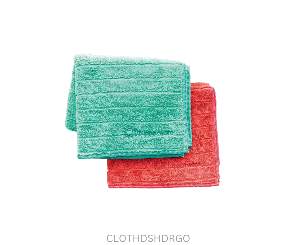 Tupperware Cloth - Dish Drying - Green Orange - Set of 2