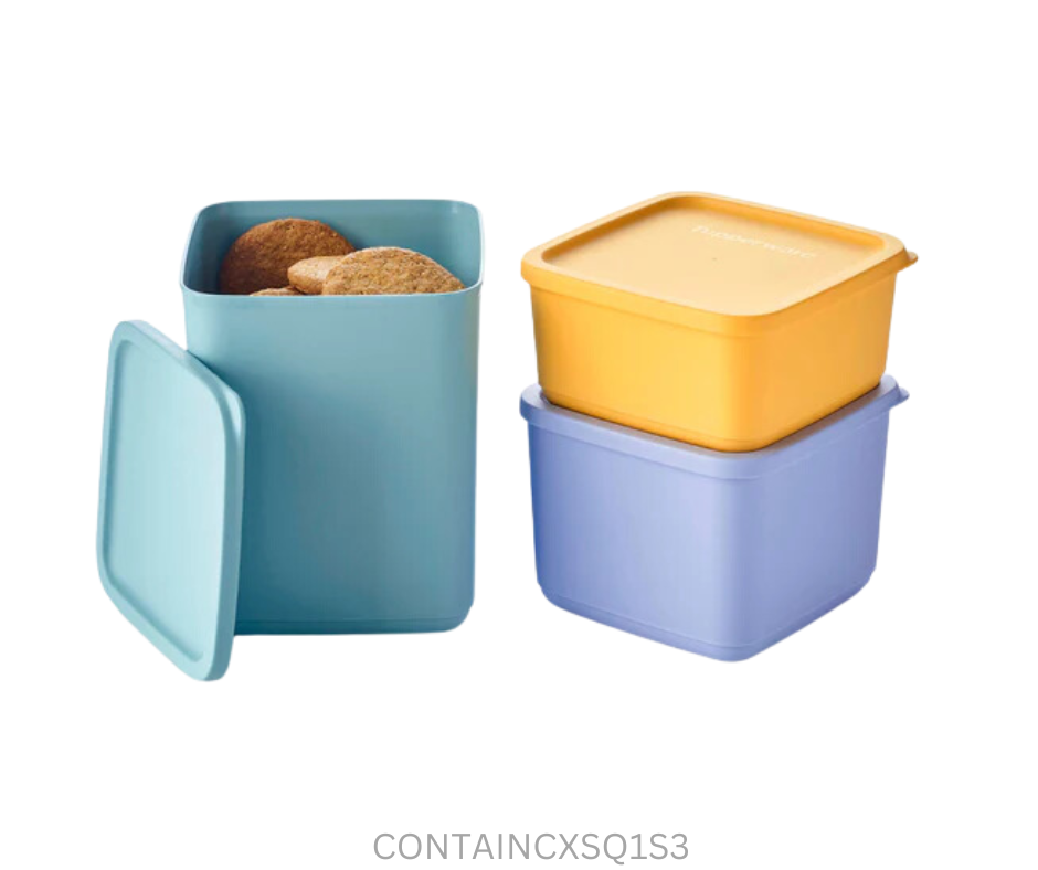 Tupperware Container - Cubix Square #1 - Set of 3