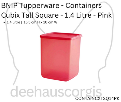 Container - Cubix Tall Square 1.4 Litre - Pink