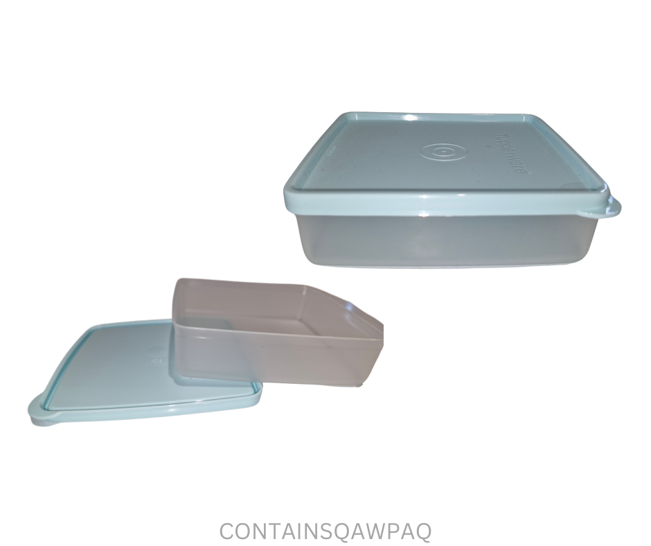 Tupperware Container - Square Away Large 400ml - Pale Aqua