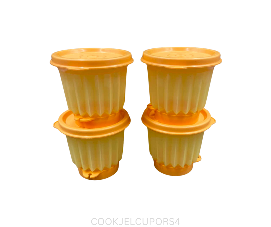 Tupperware Jelly Cups Orange - Set of 4