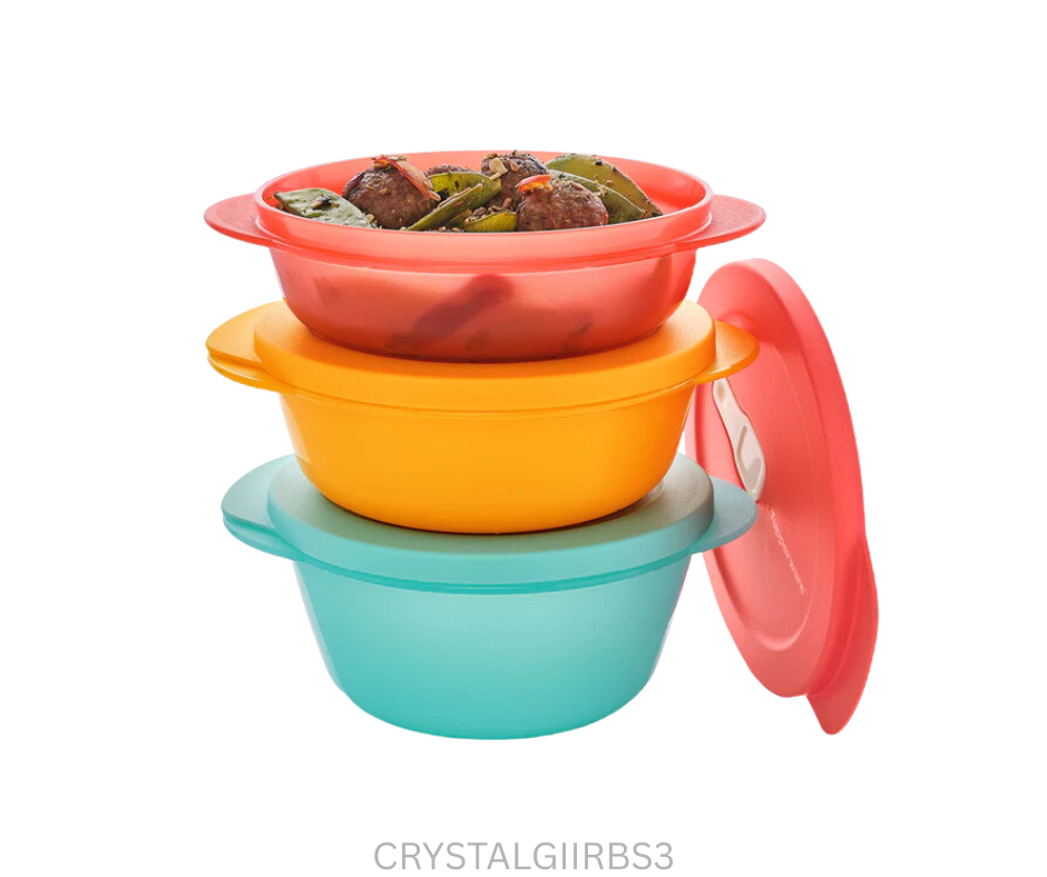 Tupperware CrystalWave Gen II Round Bowls - Set of 3