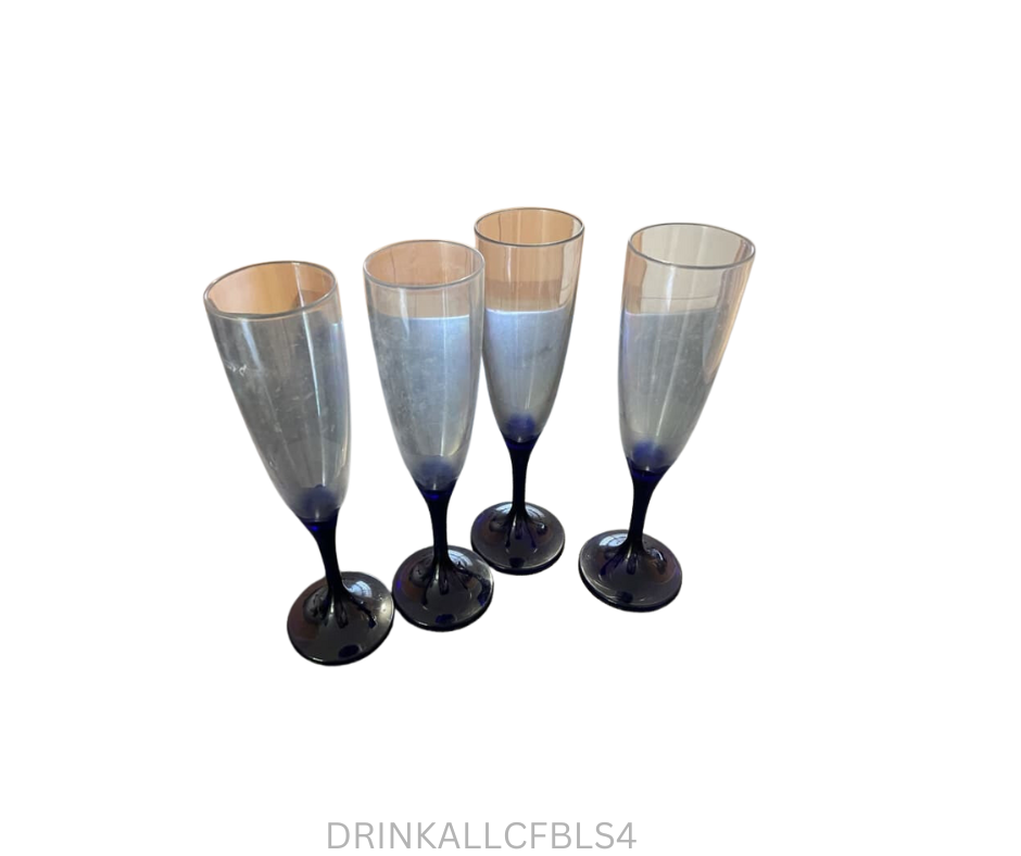 Tupperware Allegra Champagne Flutes - Set of 4 - Blue