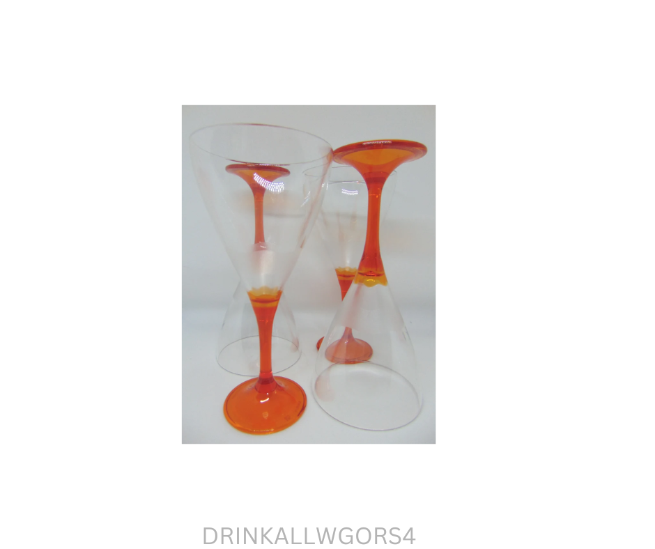 Tupperware Allegra Wine Glasses - Set of 4 - Orange
