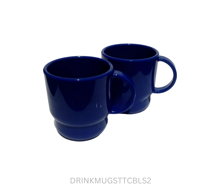 Tupperware Mugs - Table Top Coffee Blue - Set of 2