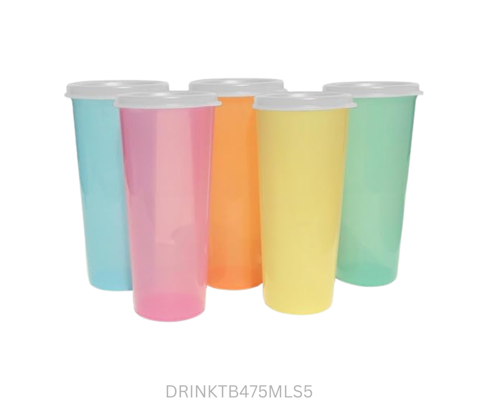 Tupperware Tumblers - 475ml Coloured - Set of 5