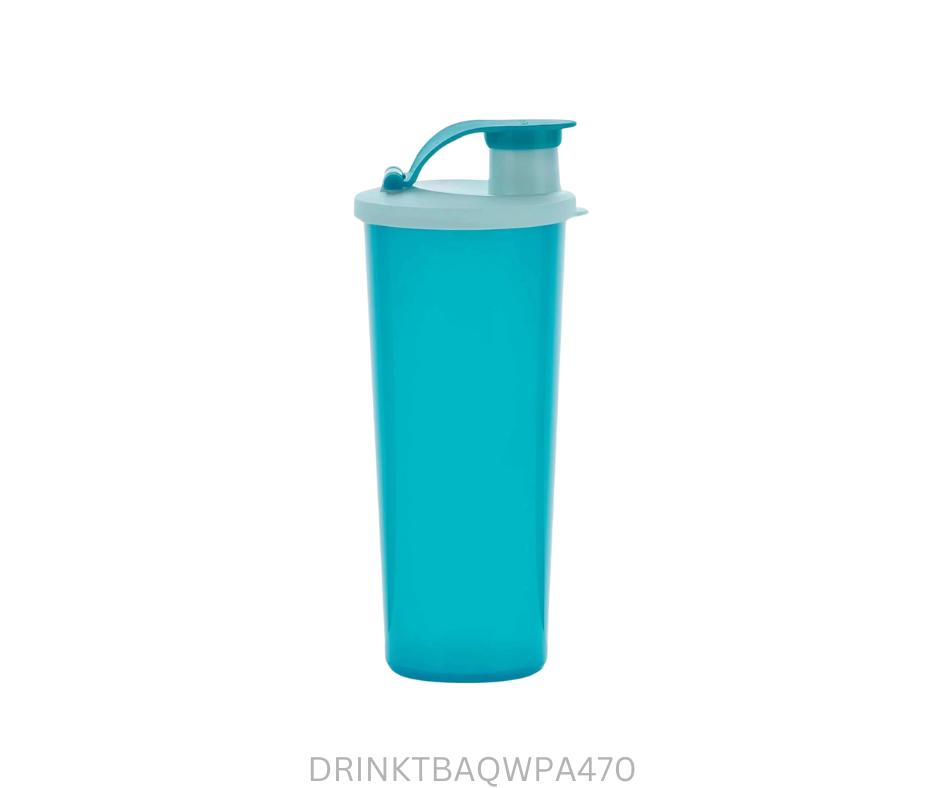 Tupperware Tumbler - Dark Aqua with Pale Aqua Lid 470ml