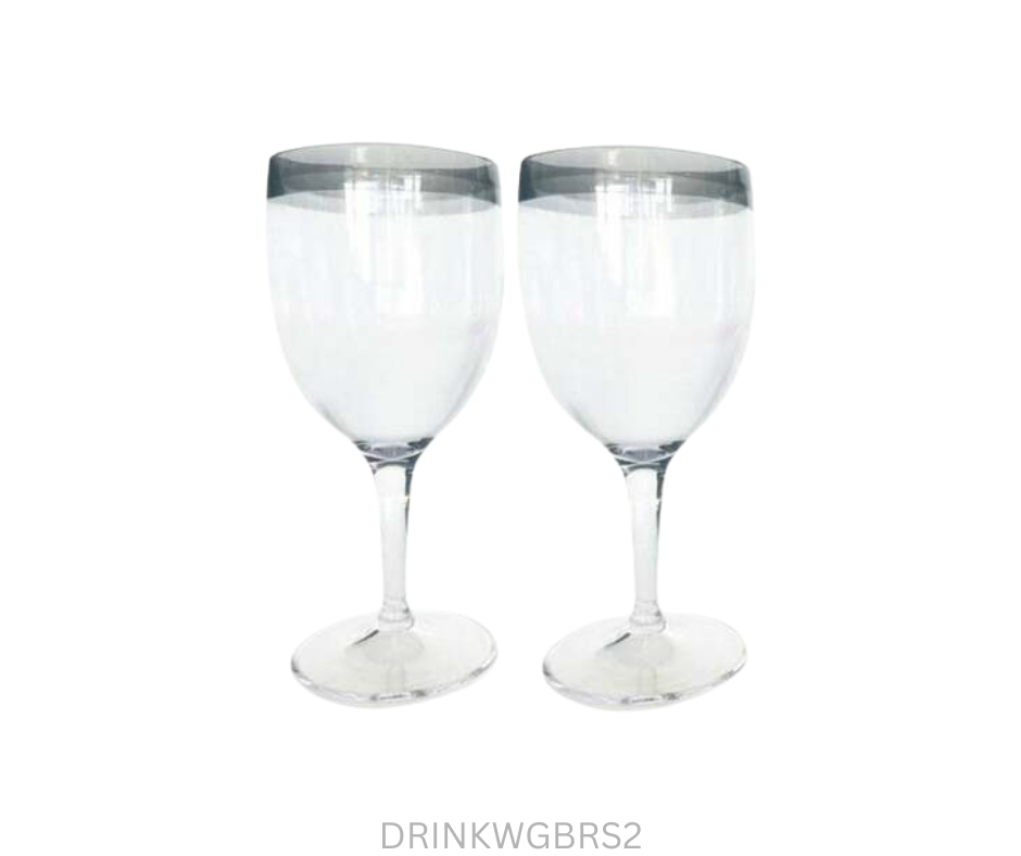 Tupperware Wine Glasses - Black Rim - Set of 2