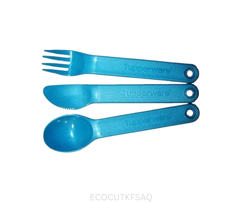 Tupperware Cutlery Set - Knife Fork Spoon - Aqua