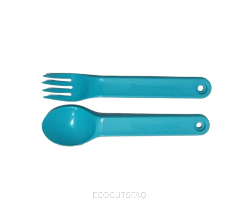 Tupperware Cutlery Set - Spoon and Fork - Aqua