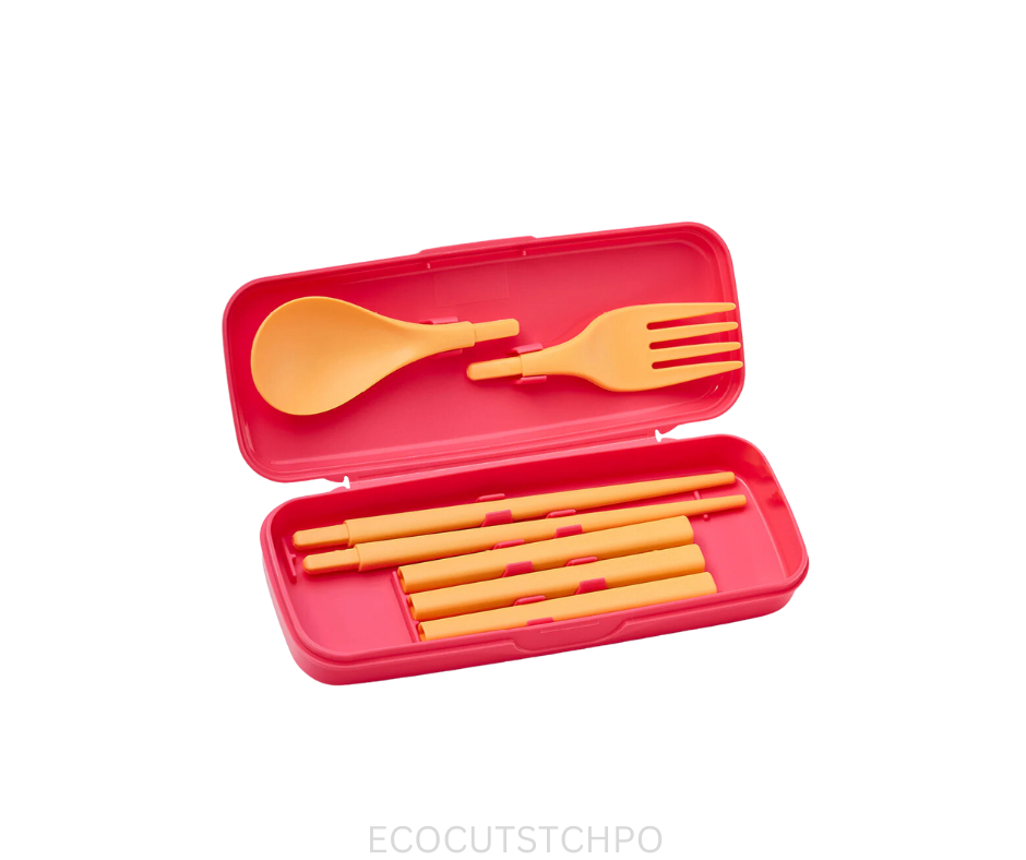Tupperware Cutlery Set - Chopsticks Pink Orange