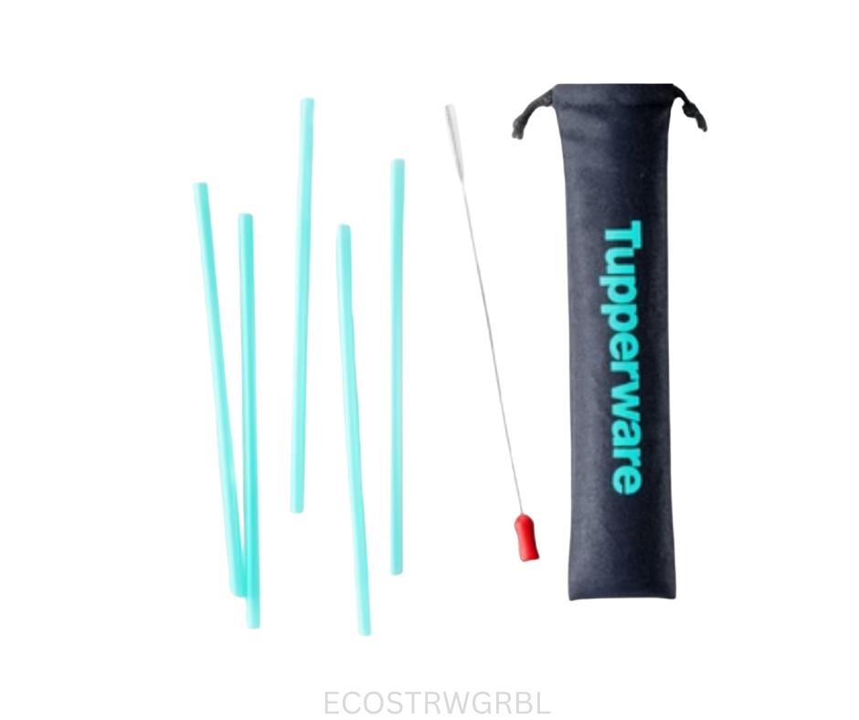 Tupperware Eco Straws - Green and Black Set
