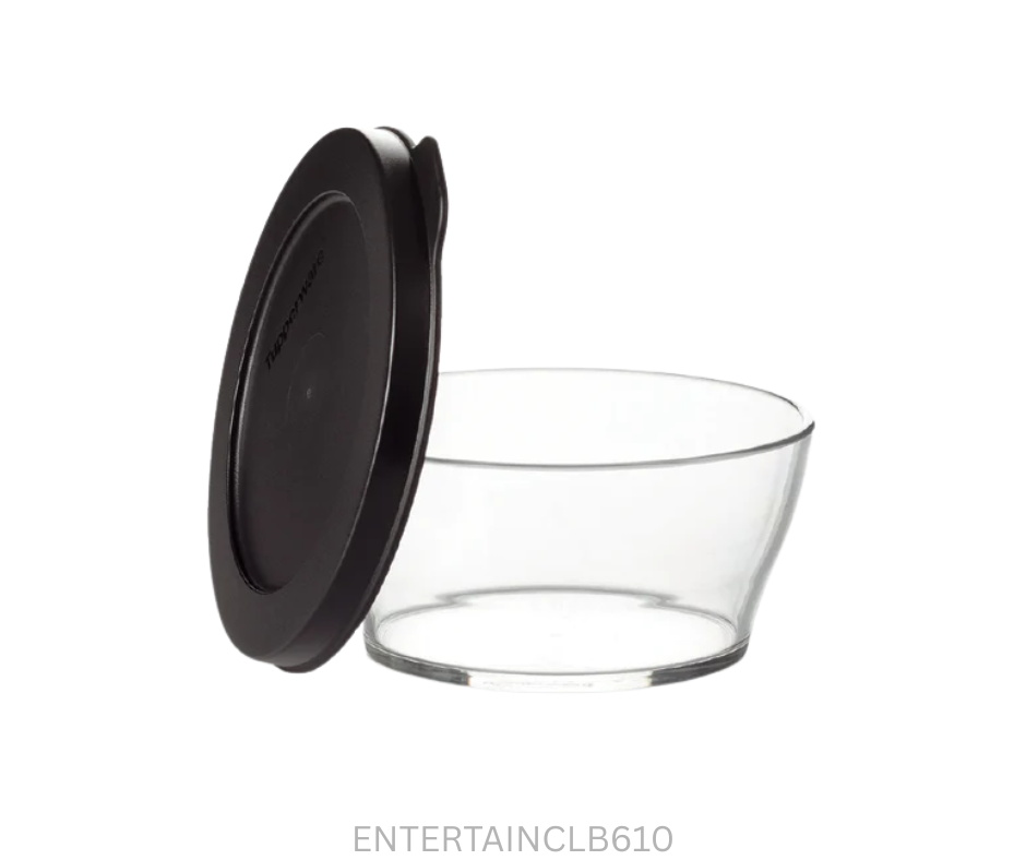 Tupperware Clear Bowl - Black Seal - 610ml