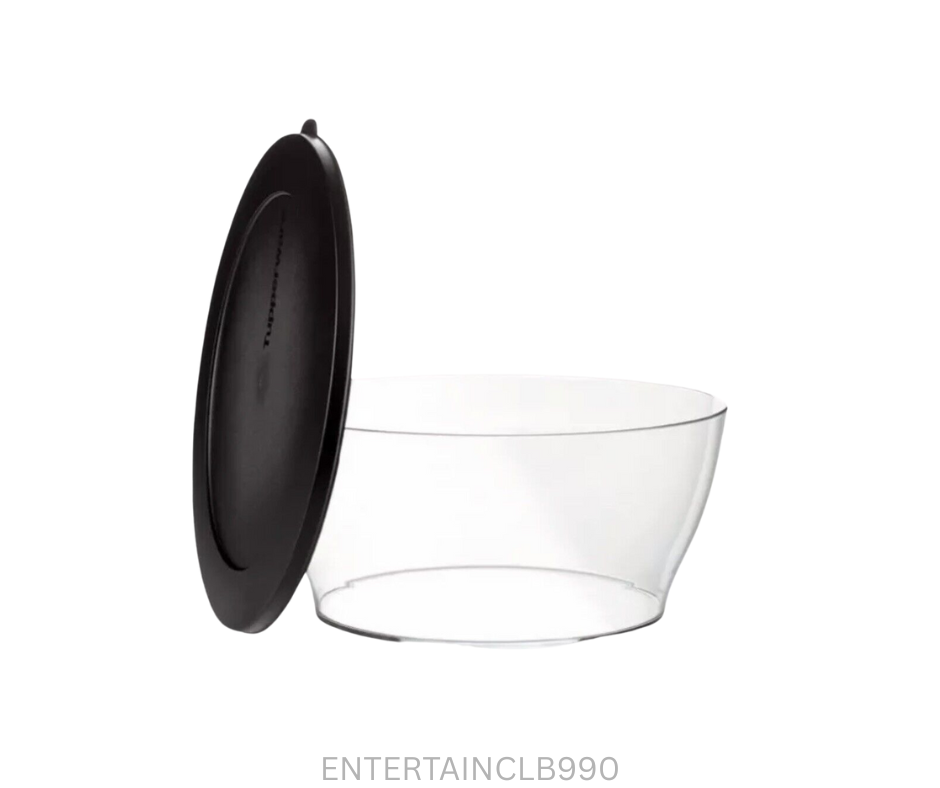 Tupperware Clear Bowl - Black Seal - 990ml