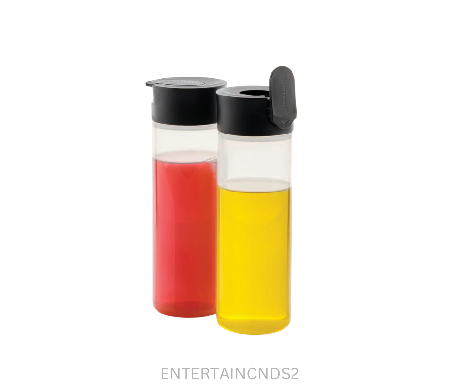 Tupperware Condimate Dispenser - Clear Black - Set of 2