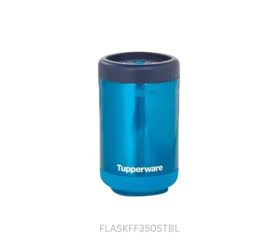Tupperware Food Flask - 350ml Screw Top - Blue