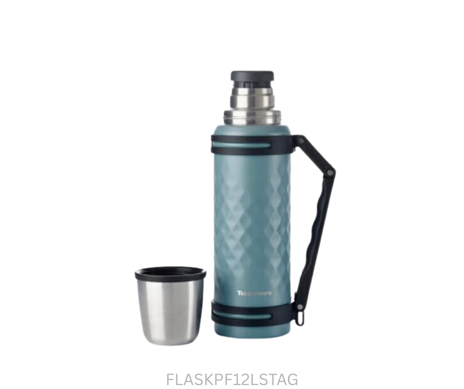 Tupperware Picnic Flask - 1.2 Litre Screw Top - Army Green