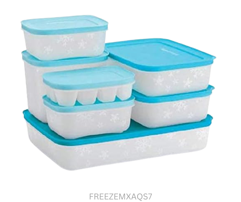 Tupperware FreezerKeeper Mixed Aqua - Set of 7