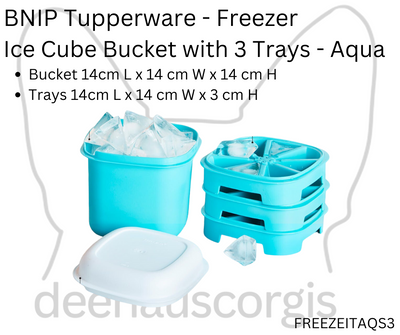 Freezer - Ice Cube Bucket - 3 Trays - Aqua