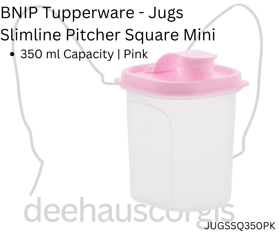 Tupperware Slimline Pitcher Square 350 ml - Pink