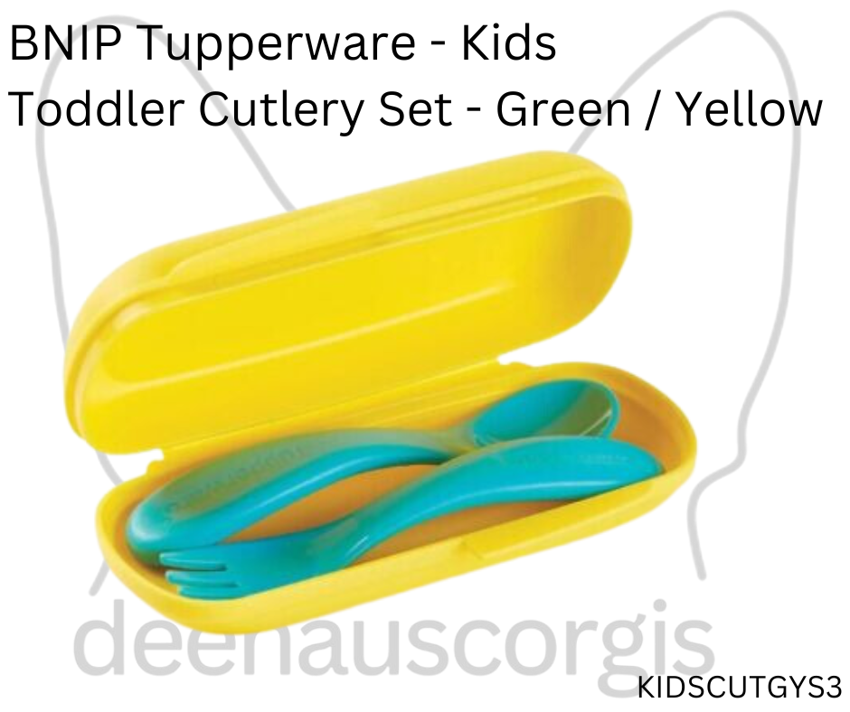 Tupperware Kids Toddler Cutlery Set - Green/Yellow