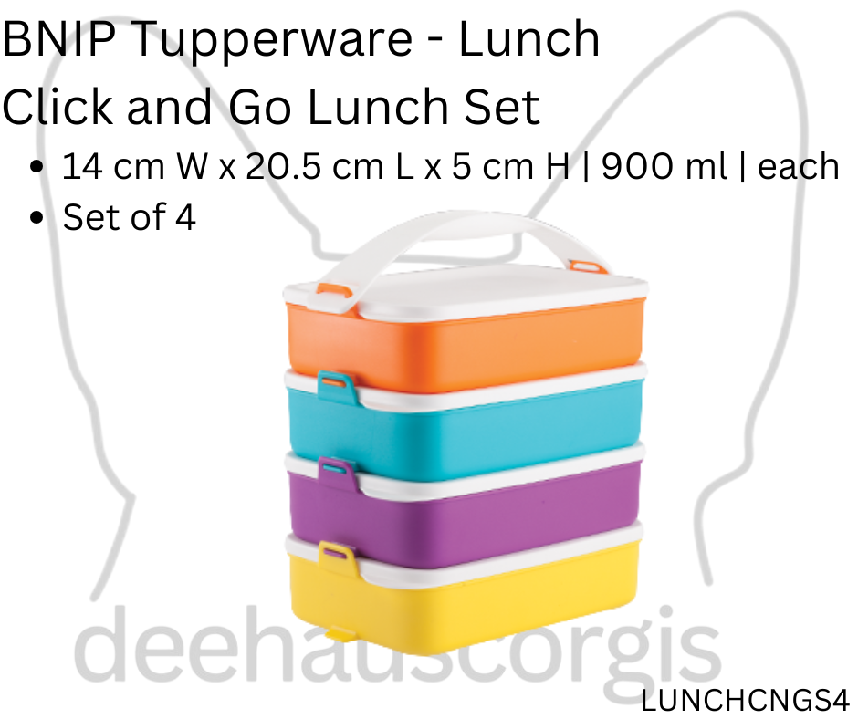 Tupperware Click n Go Lunch Set - Set of 4