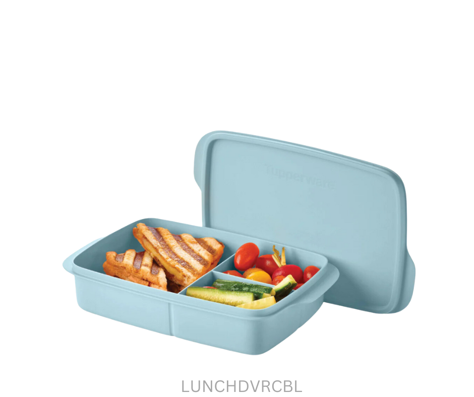 Tupperware Divided Lunch Box - Rectangle - Light Blue