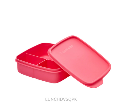 Tupperware Divided Lunch Box - Square - Pink