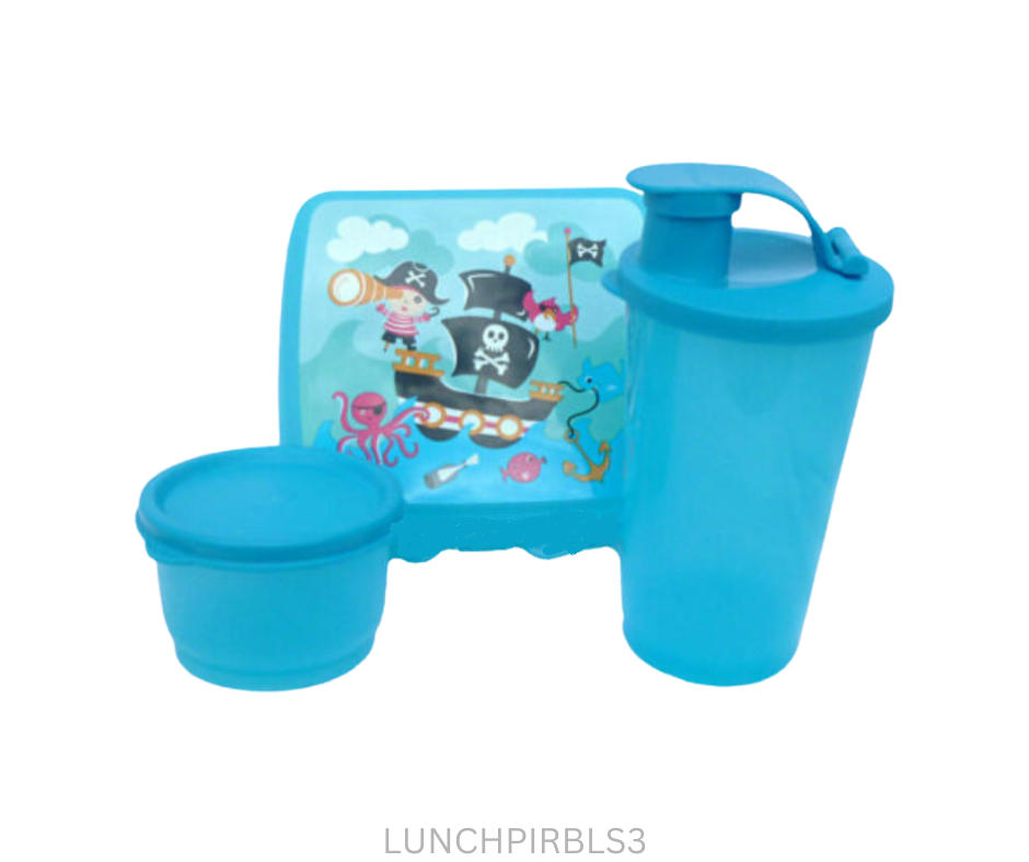 Tupperware Pirate Lunch - Blue - 3 Piece Set