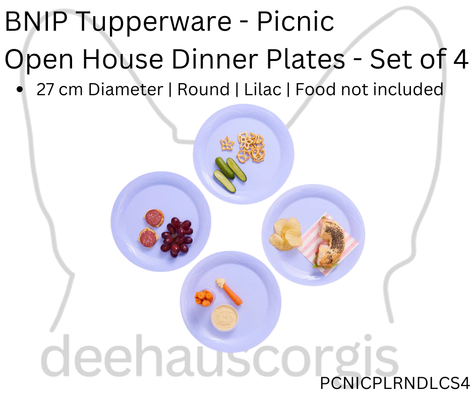 Tupperware Picnic Open House - Plates Round Lilac - Set of 4
