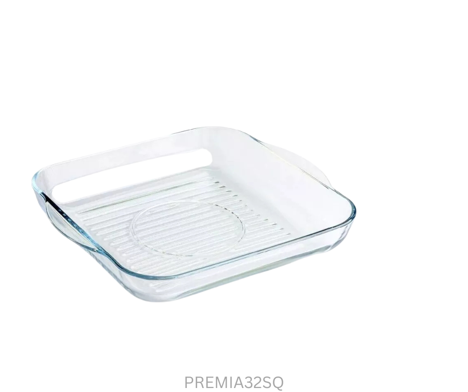 Tupperware Premia Glass - 3.2 Litre - Square Tray with Grill