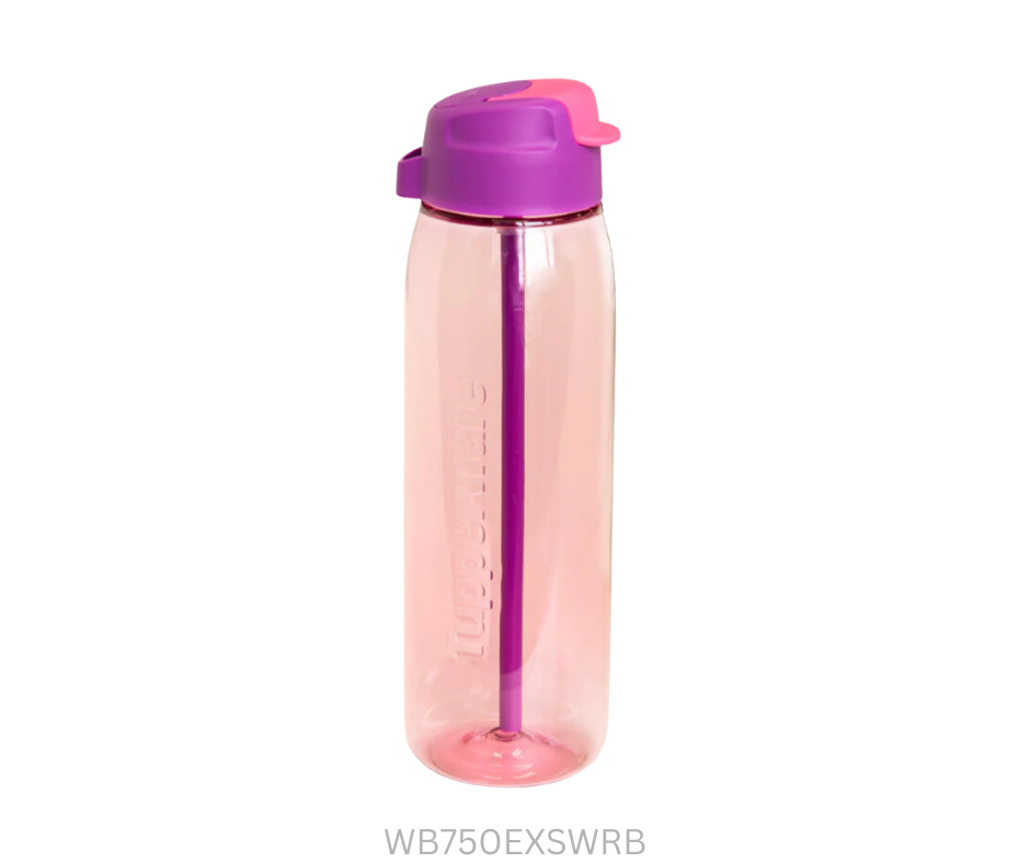 Tupperware Water Bottle 750ml Eco X Straw - Ruby