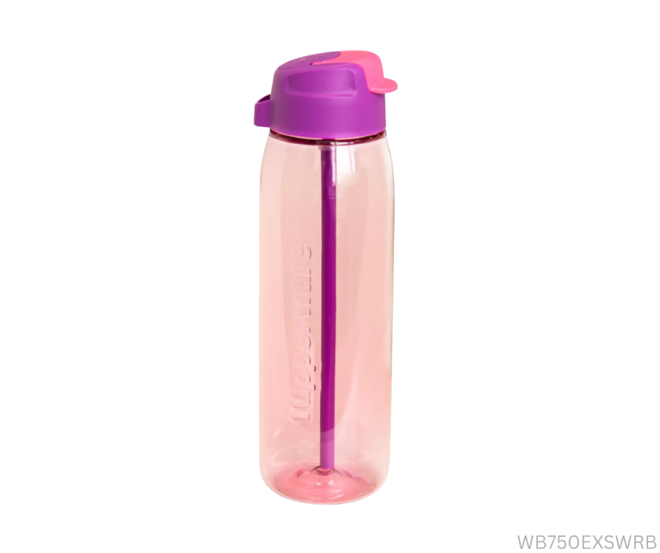 Tupperware Water Bottle 750ml Eco X Straw - Ruby