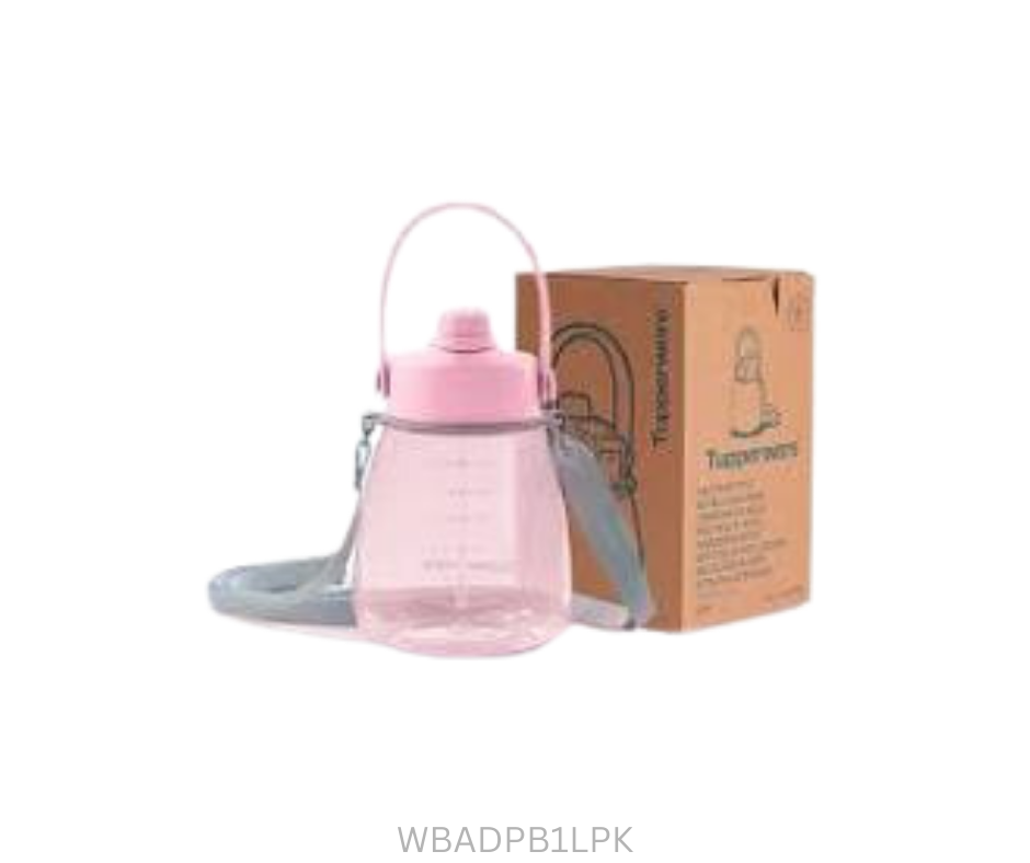 Tupperware Water Bottle Aqua Drop Potbelly - 1.1 Litre - Pink